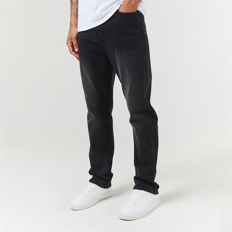 Closure London Mens Straight Fit Jeans Black