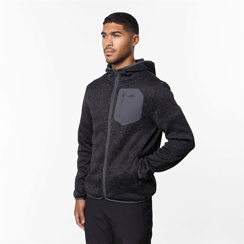 Closure London Mens Heat Seal Tech Knit Hoodie Black