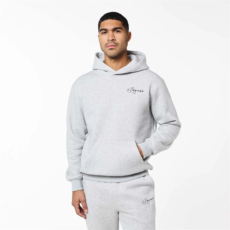 Closure London Mens Signature Studios Hoodie Grey Marl