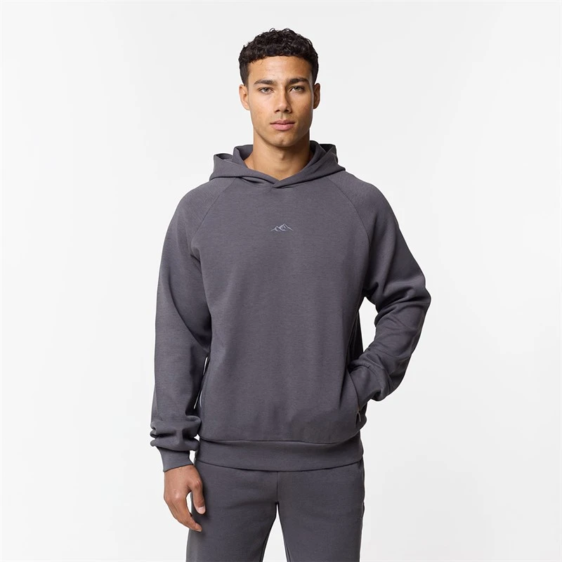 Closure London Mens Apex Interlock Hoodie Charcoal