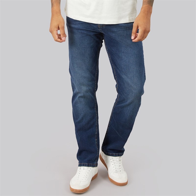 Duck and Cover Mens Hydras Straight Fit Jeans Dark Wash