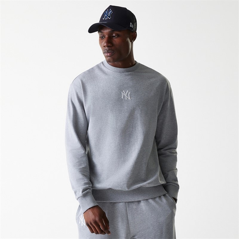 New Era Mens New York Yankees Sweatshirt Heather Grey