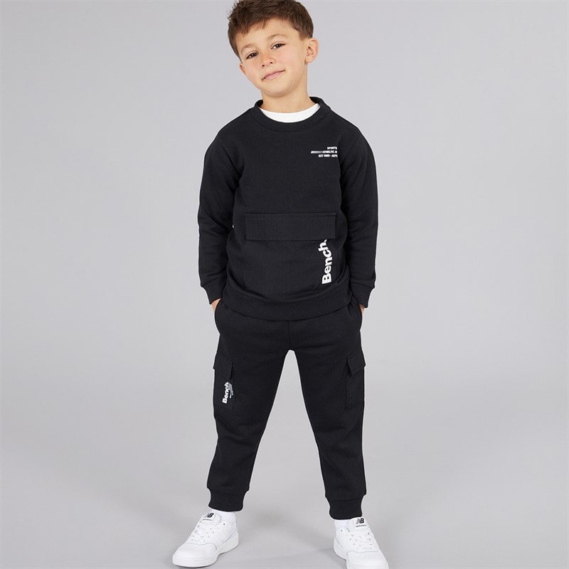 Bench Boys Sweatshirt And Joggers Set Black