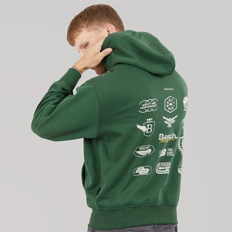 Bench Mens Buxian Oversized Hoodie Primal Green
