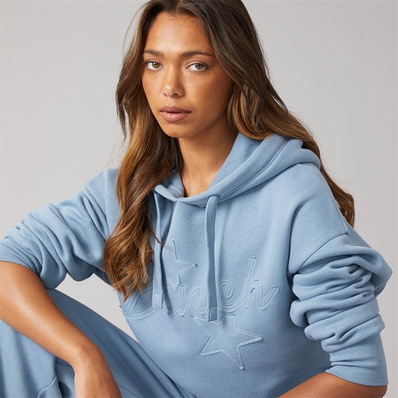 Bench Womens Habbu Oversized Hoodie Steel Blue