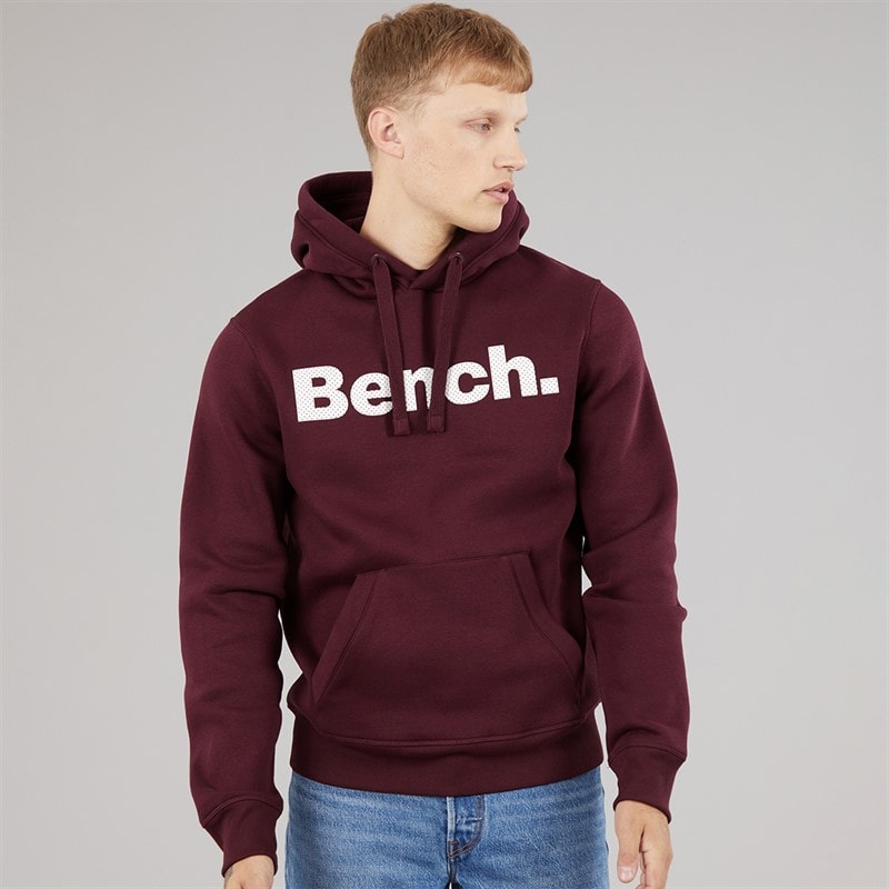 Bench Mens Skinner Spots Hoodie Deep Burgundy