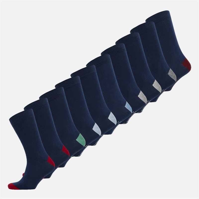 Bench Mens Dunsleyten Ten Pack Dress Socks Navy