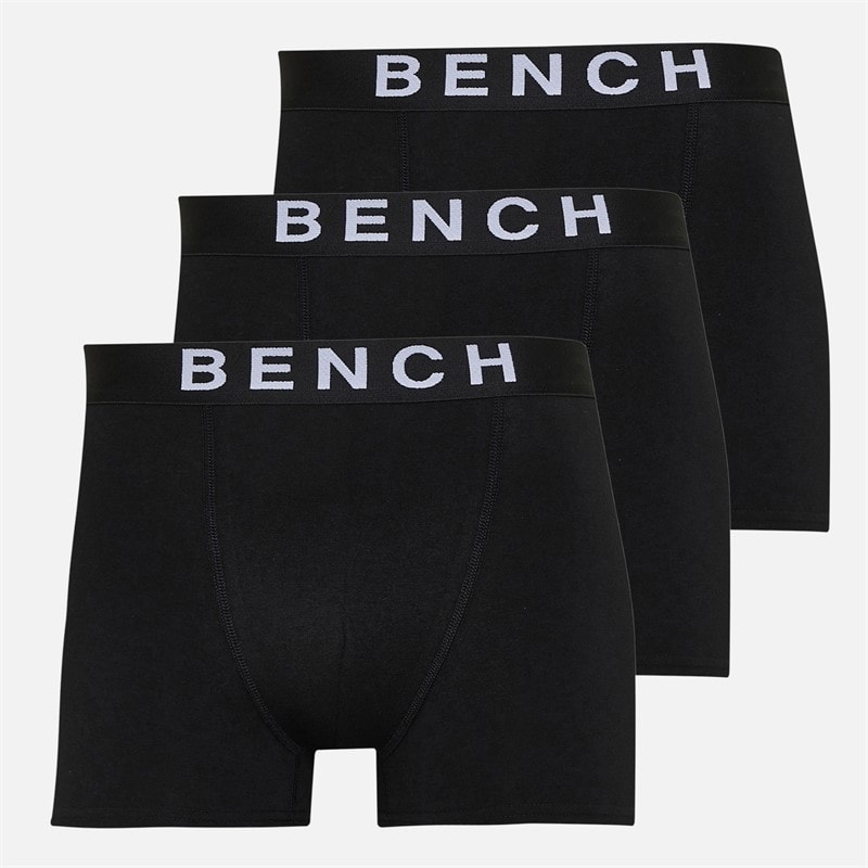 Bench Mens Kennet Three Pack Boxer Shorts Black