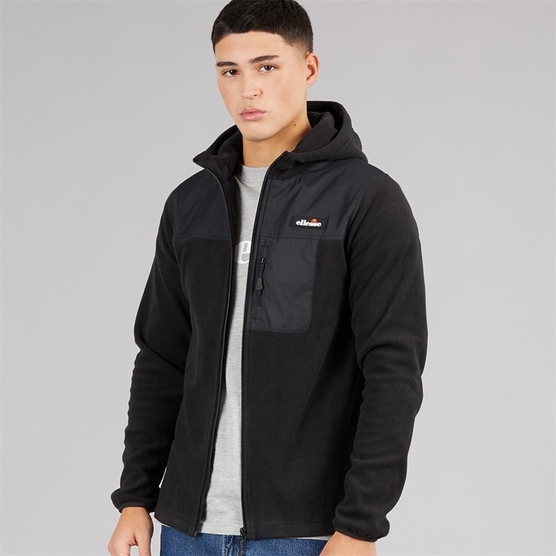 Ellesse Mens Caprio Hooded Fleece Jacket Black
