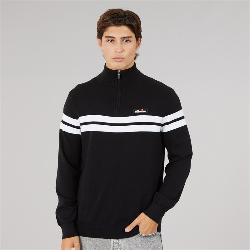 Ellesse Mens Dison 1/2 Zip Knitted Jumper Black