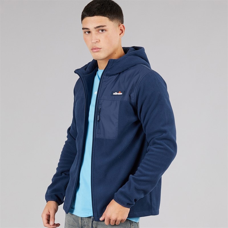 Ellesse Mens Caprio Hooded Fleece Jacket Navy