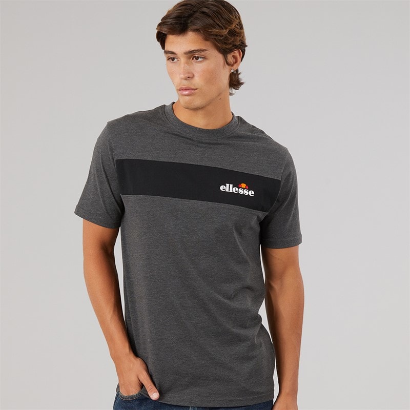 Ellesse Mens Moulton Panel T-Shirt Dark Grey