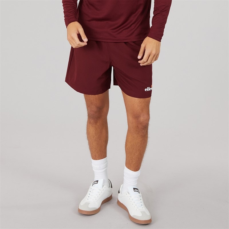 Ellesse Mens Beveth 7 Inch Running Shorts Burgundy