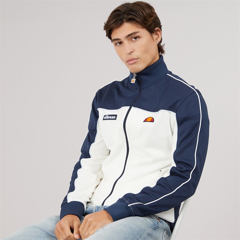 Ellesse Mens Libros Full Zip Track Jacket Off White/Navy