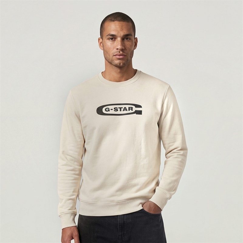 G-STAR Mens Old Skool Sweatshirt White