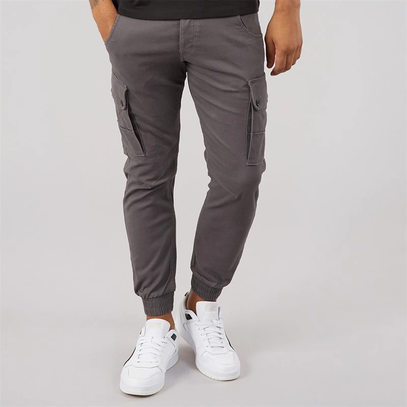 JACK & JONES Mens Paul Warner AKM 111 Cargo Pants Asphalt