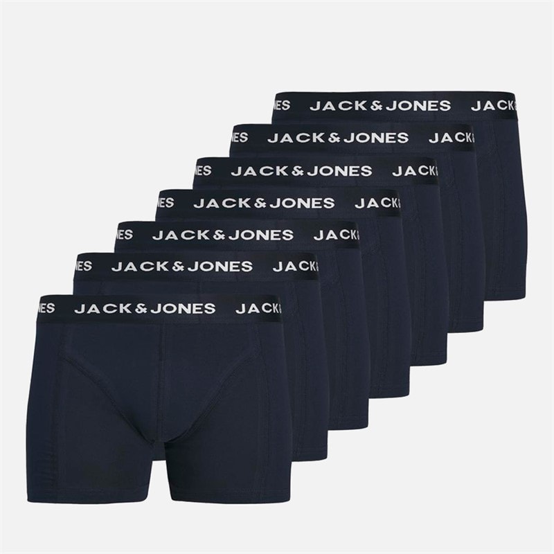JACK & JONES Mens Anthony Seven Pack Trunks Navy Blazer