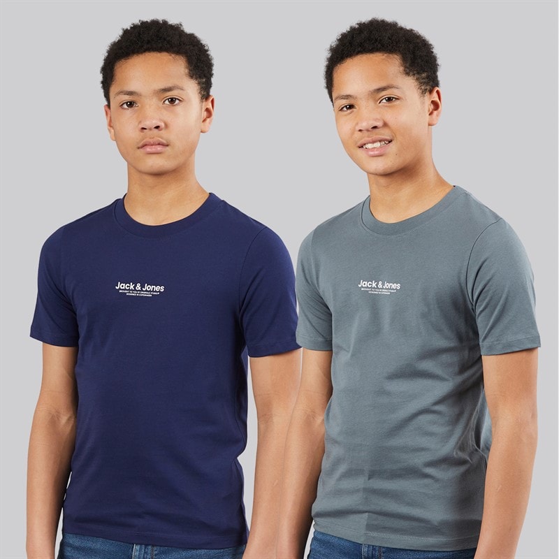 JACK & JONES Boys Vesterbro Two Pack T-Shirts Ocean Cavern