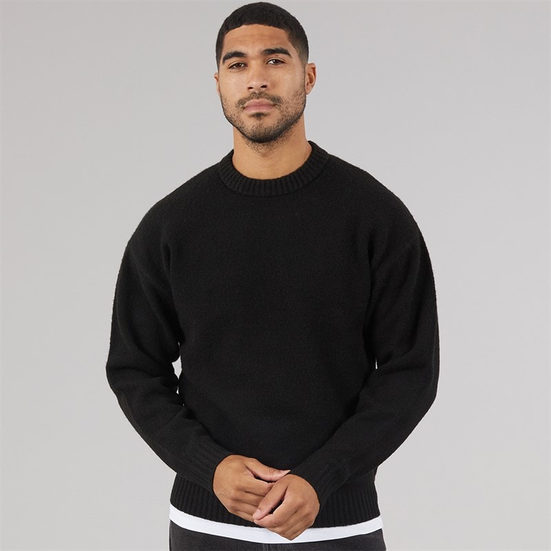 JACK & JONES Mens Soho Ollie Crew Neck Jumper Black