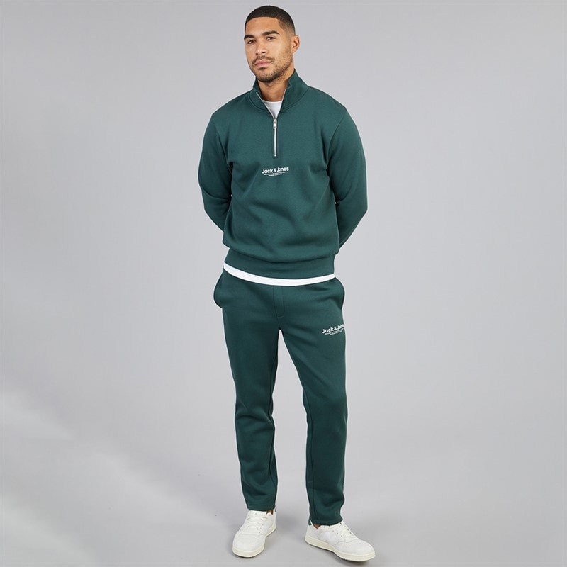 JACK & JONES Mens 1/4 Zip Open Hem Tracksuit Magical Forest