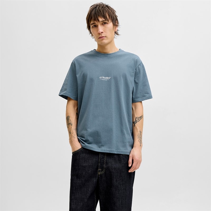 JACK & JONES Mens Soho T-Shirt Blue Mirage