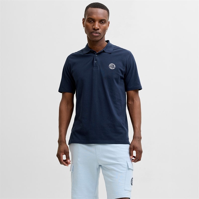 JACK & JONES Mens Alliance Polo Shirt Navy Blazer