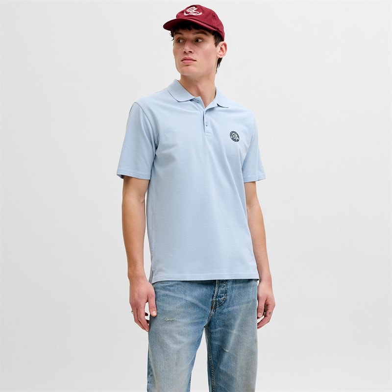 JACK & JONES Mens Alliance Polo Shirt Celestial Blue