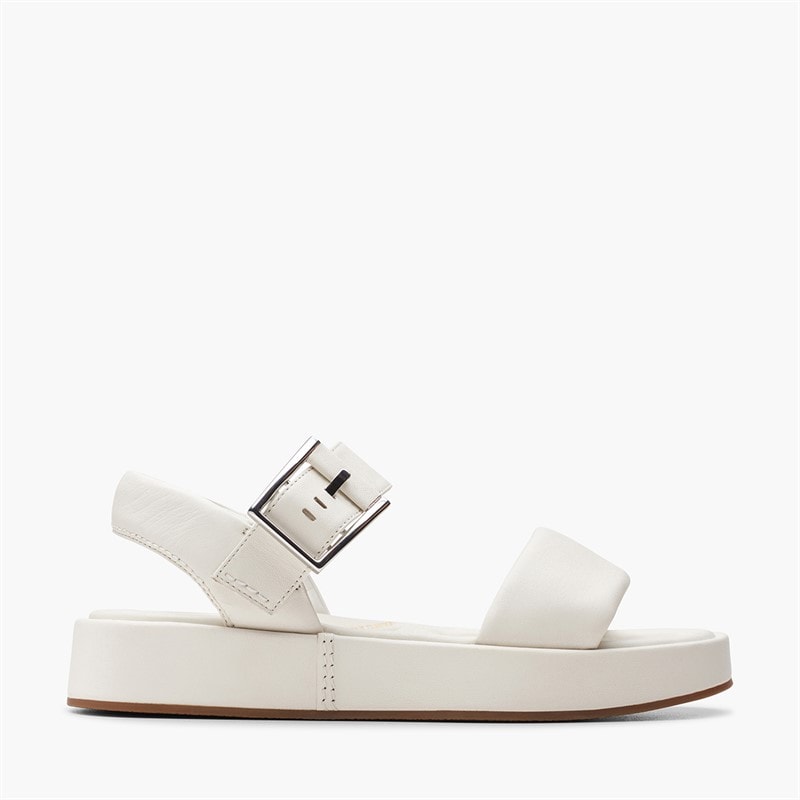 Clarks Womens Alda D-Fit Strap Sandals Off White