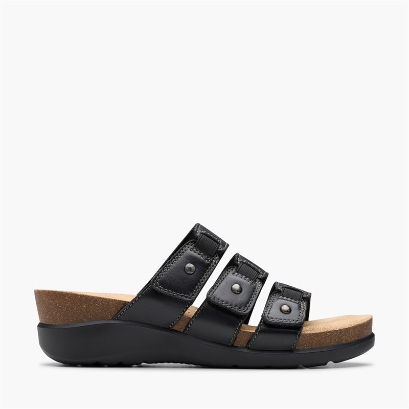 Clarks Womens Calenne Lily D-Fit Sandals Black