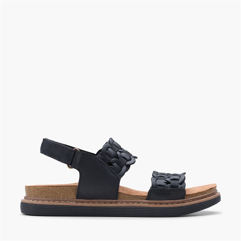 Clarks Womens Arwell Glide D-Fit Sandals Black