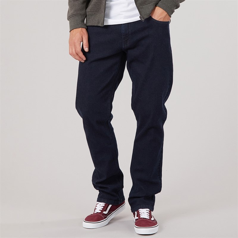 Kangaroo Poo Mens Straight Fit Denim Jeans Blue Black