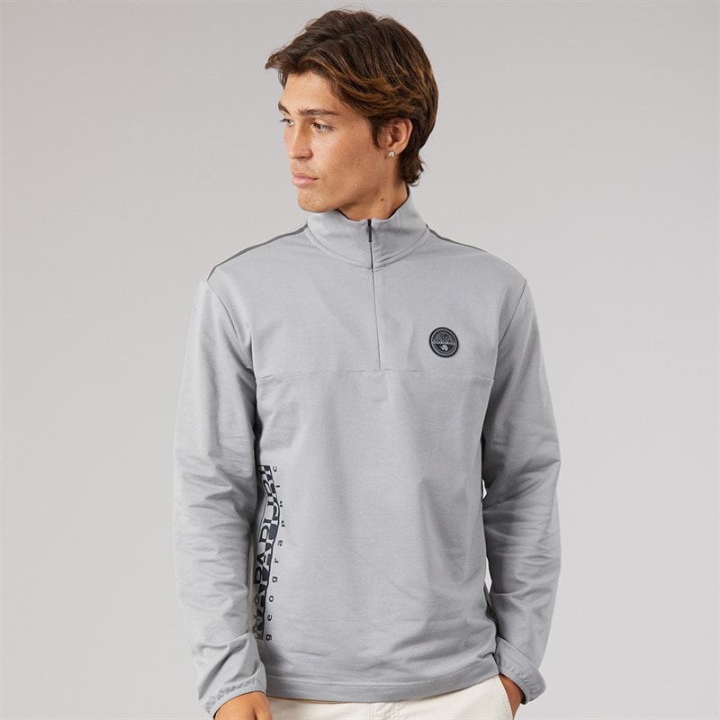 Napapijri Mens Sesano Half Zip Sweatshirt Shark Skin