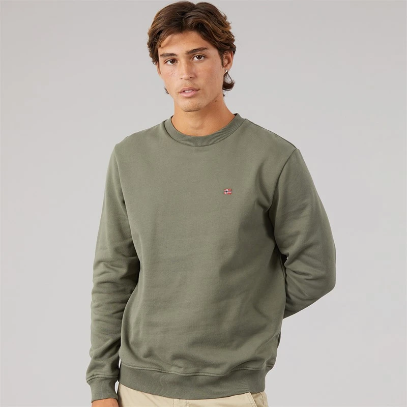 Napapijri Mens Balis Crew Sweatshirt Tea Leaf