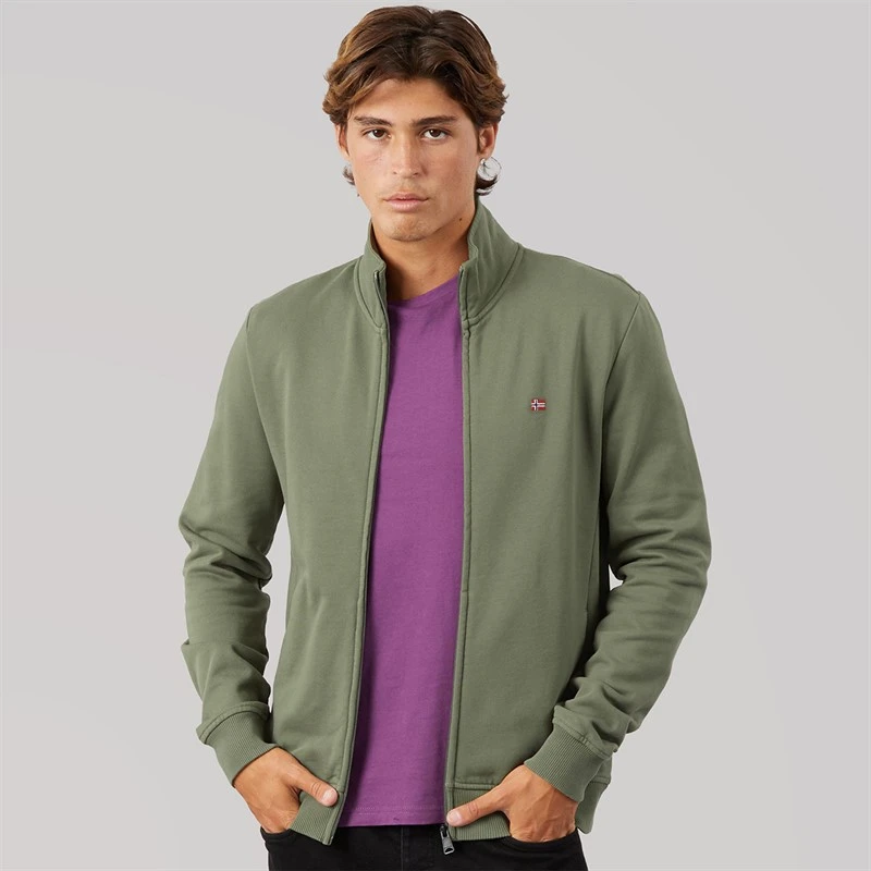 Napapijri Mens Balis Full Zip Hoodie Tea Leaf