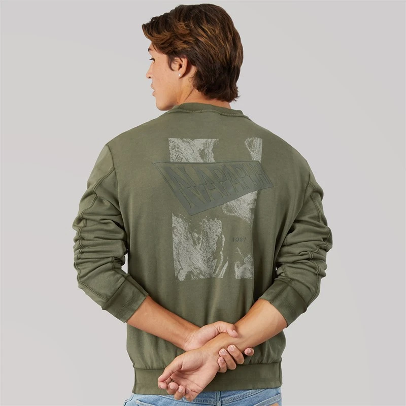 Napapijri Mens Aren Crew Sweatshirt Tea Leaf
