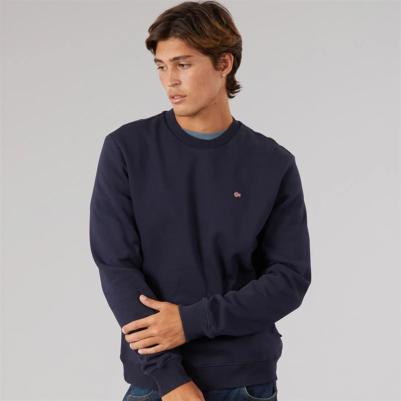 Napapijri Mens Balis Crew Sweatshirt Blue Marine