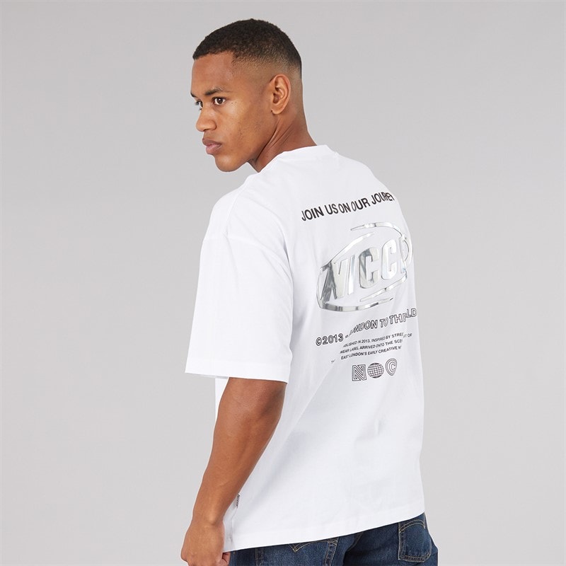 NICCE Mens Cromo Oversized T-Shirt White