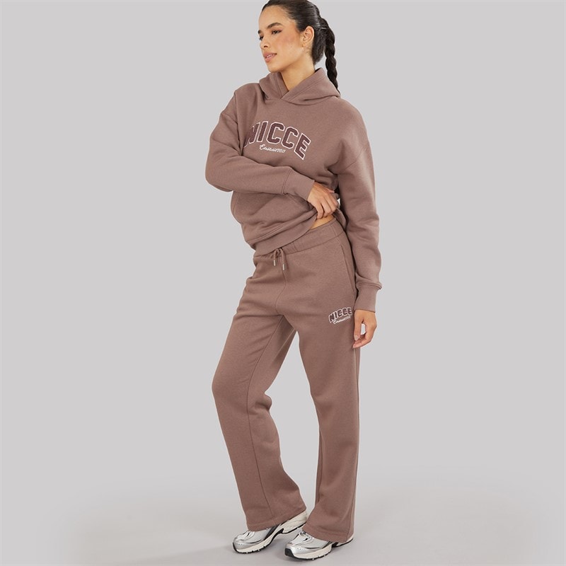 NICCE Womens Hearthia Hoodie And Wide Leg Joggers Set Mink