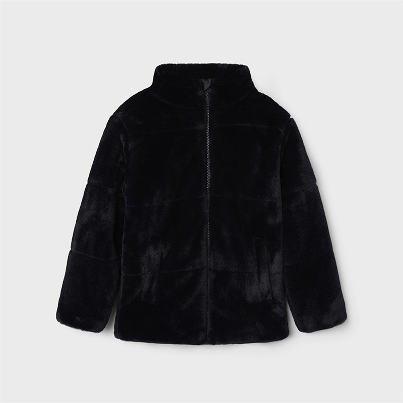 Name It Girls Nisa Fake Fur Jacket Black
