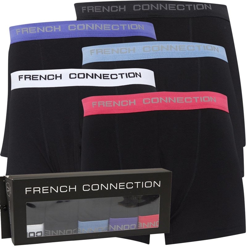 French Connection Mens Five Pack FC Boxers FC3 Black
