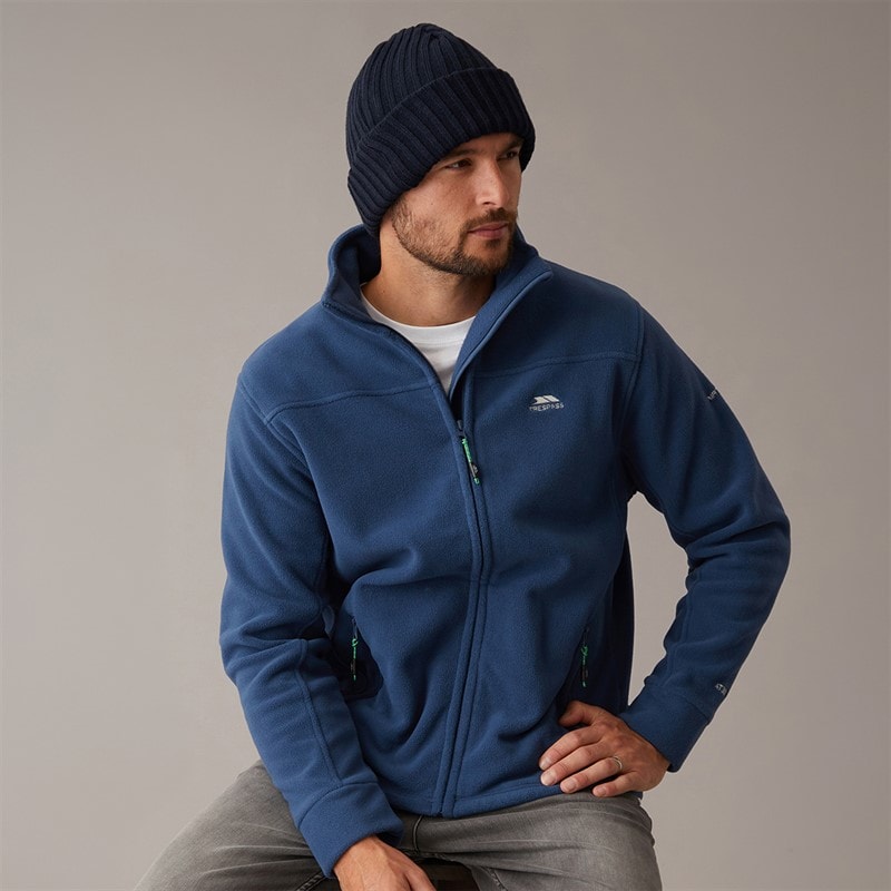 Trespass Mens Bernal Full Zip Fleece Jacket Navy Tone