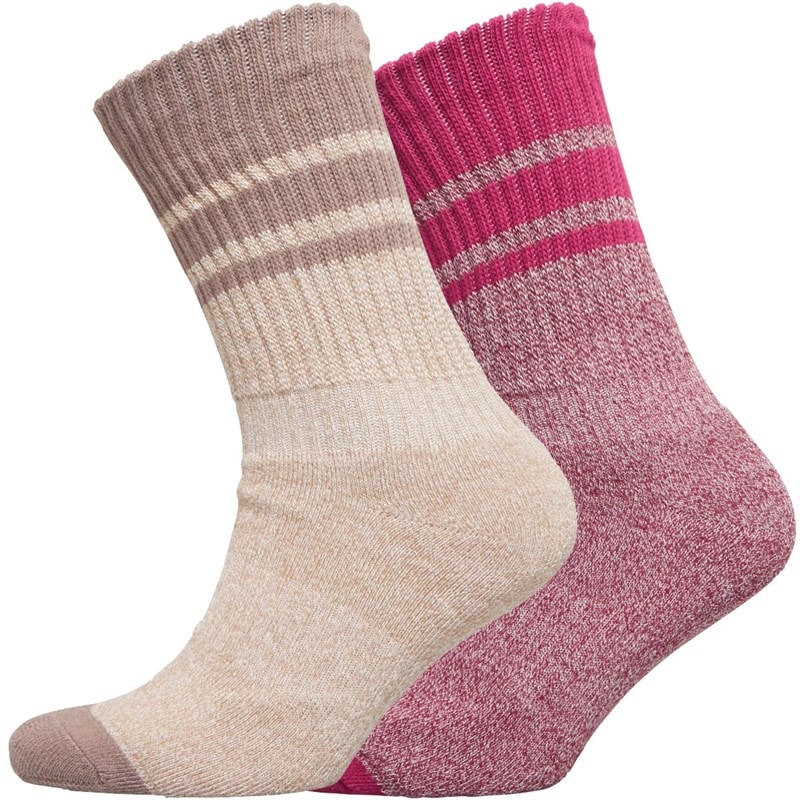 Trespass Womens Hadley Anti Blister Two Pack Boot Socks Grape Wine/Oatmeal