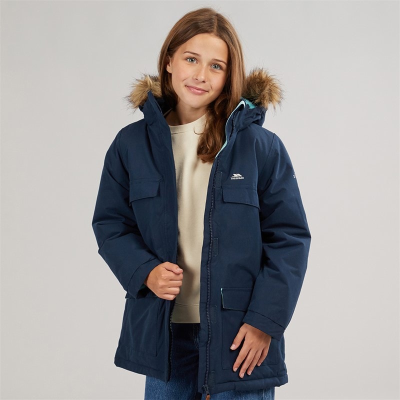 Trespass Girls Larission Insulated Waterproof Parka Navy