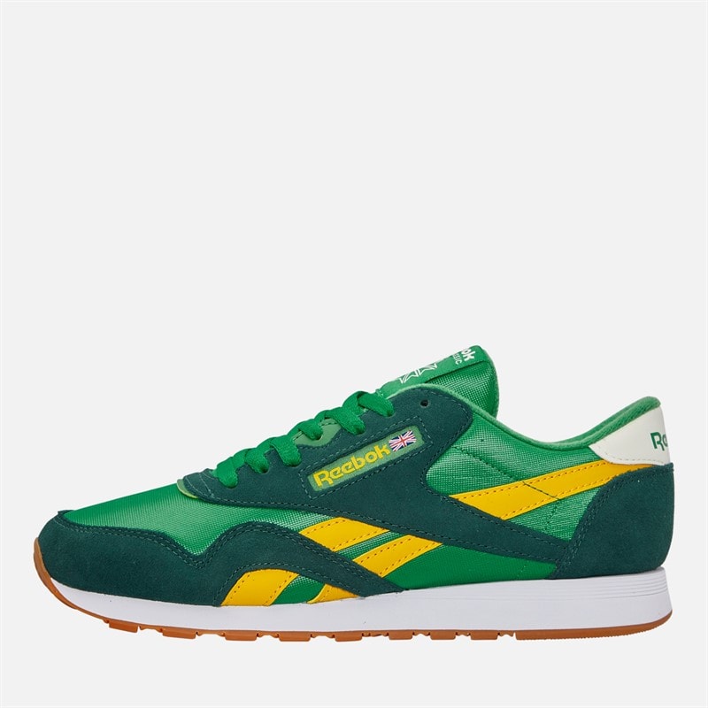 Reebok Mens Classic Nylon Trainers Glen Green/Forest Glen Green/Forest Green/White