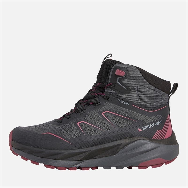 Sprayway Womens Higger 2 Mid HydroDRY Waterproof Trail Walking Boots Black/Purple