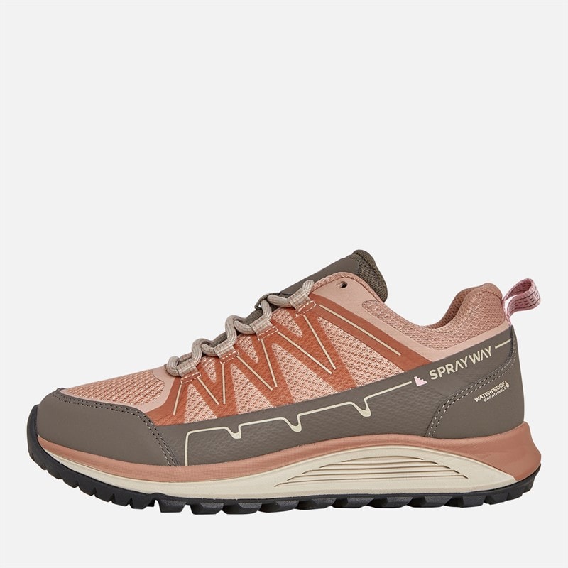 Sprayway Womens Burbage 2 Low HydroDRY Waterproof Walking Shoes Rose/Major Brown