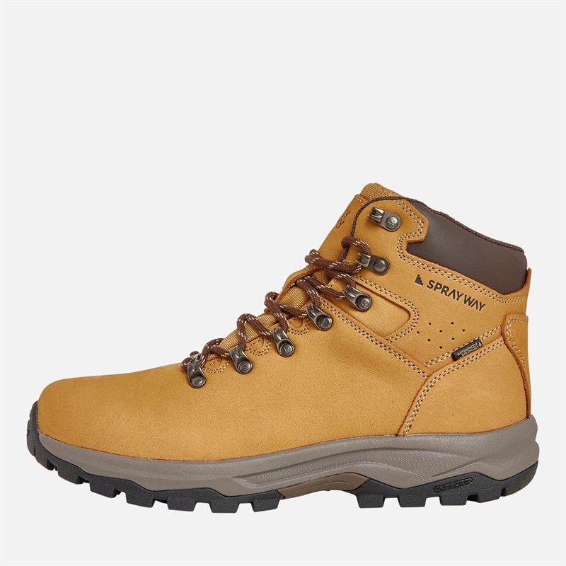 Sprayway Mens Hordan Nubuck Leather HydroDRY Waterproof Trail Walking Boots Honey