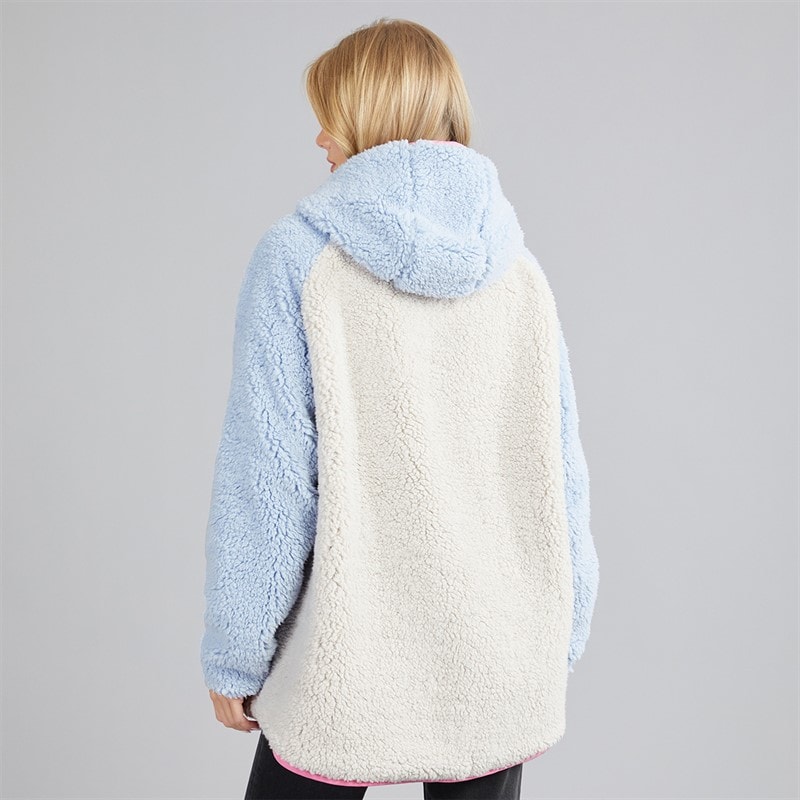 L'amore Couture Womens Patty Borg Jacket Blue/Cream