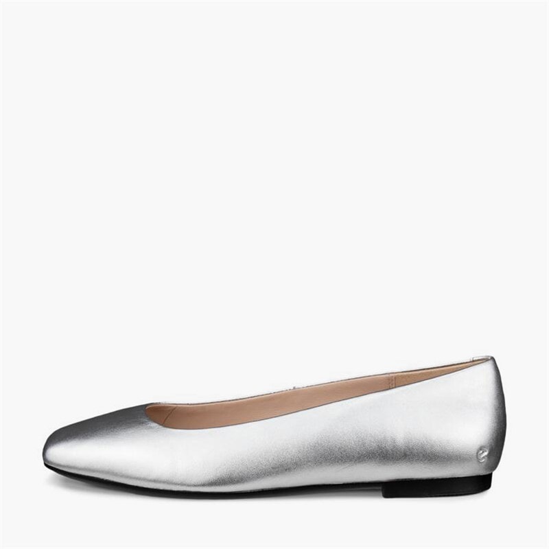 ECCO Womens Margot Ballerina Pumps Pure Silver
