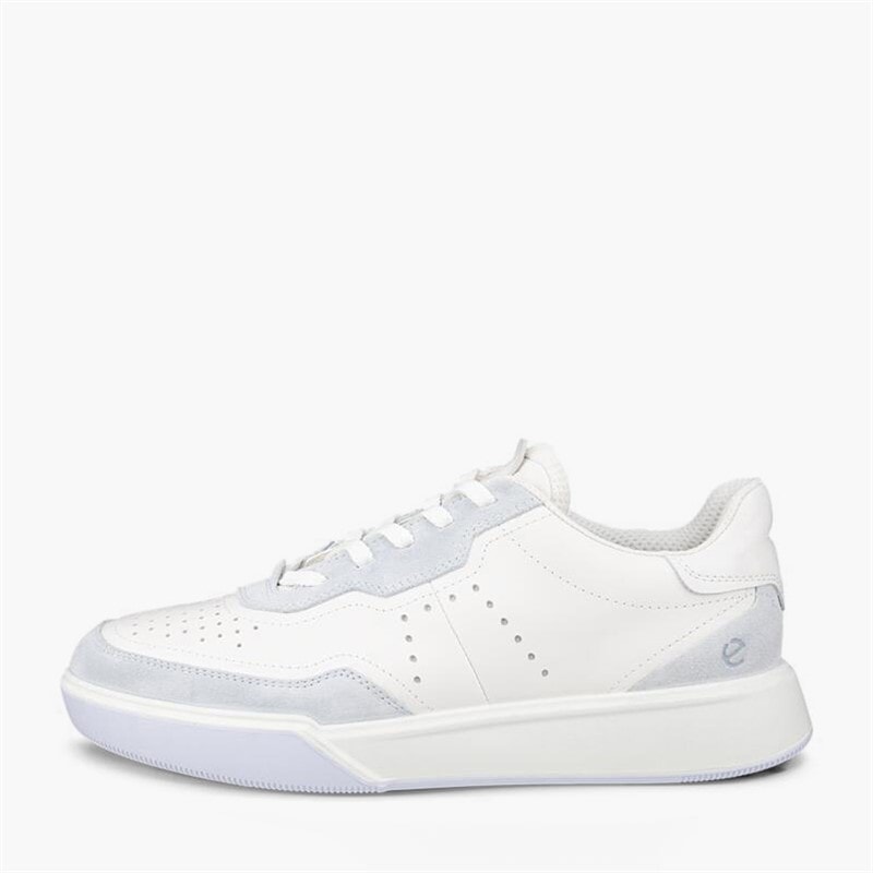 ECCO Womens Street Court Leather Trainers Air/White